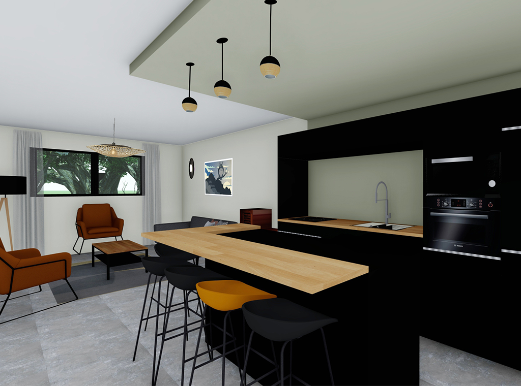 cuisine conseils accompagnement décoration créations d'univers papier peint sur mesure design by j déco rennes Gévezé