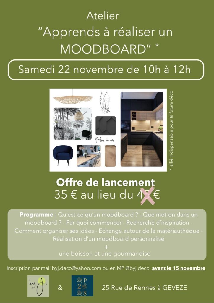 Moodboard atelier conseils décoration rennes Gévezé