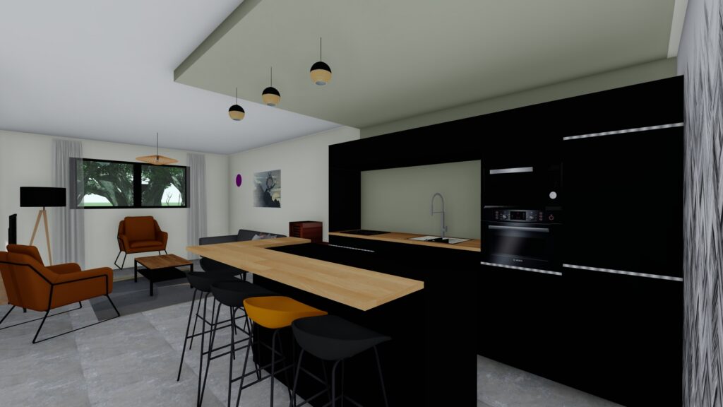 cuisine 3d conseils accompagnement décoration créations d'univers papier peint sur mesure design by j déco rennes Gévezé